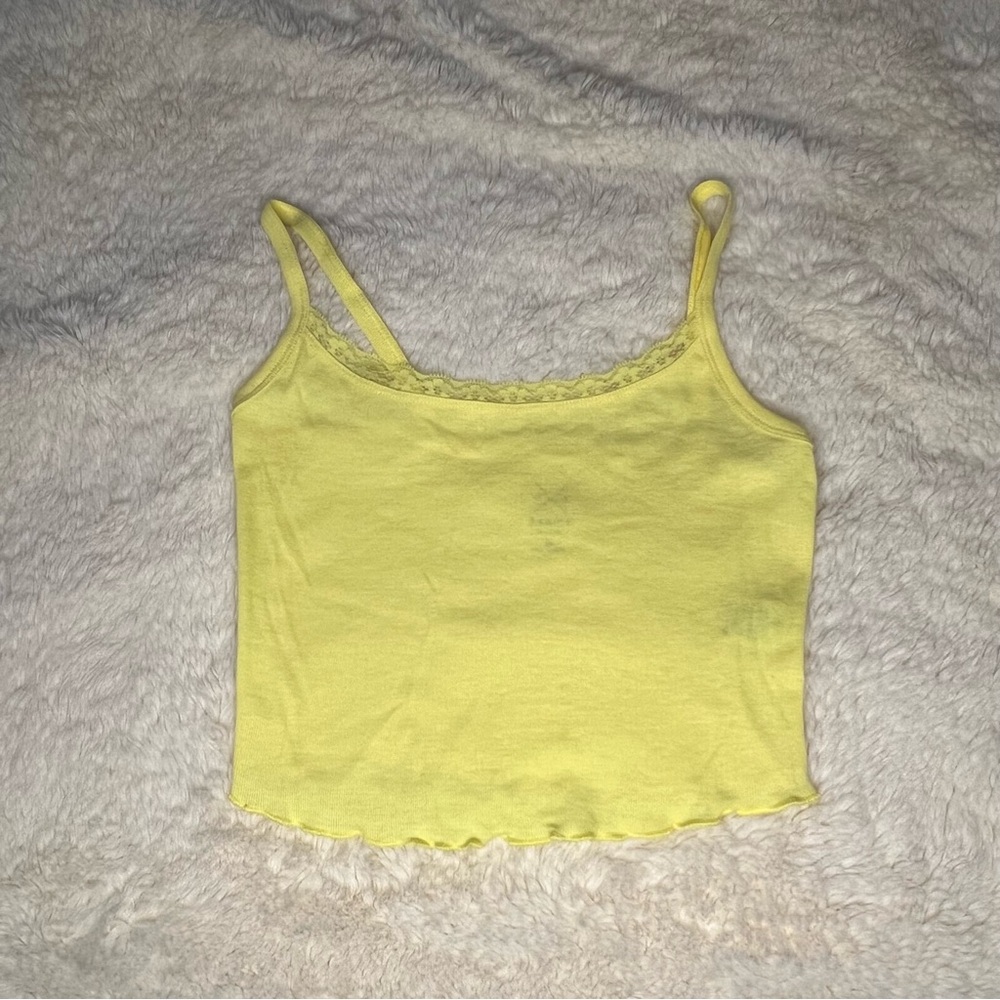 Pacsun Yellow Fitted Crop Tank Top